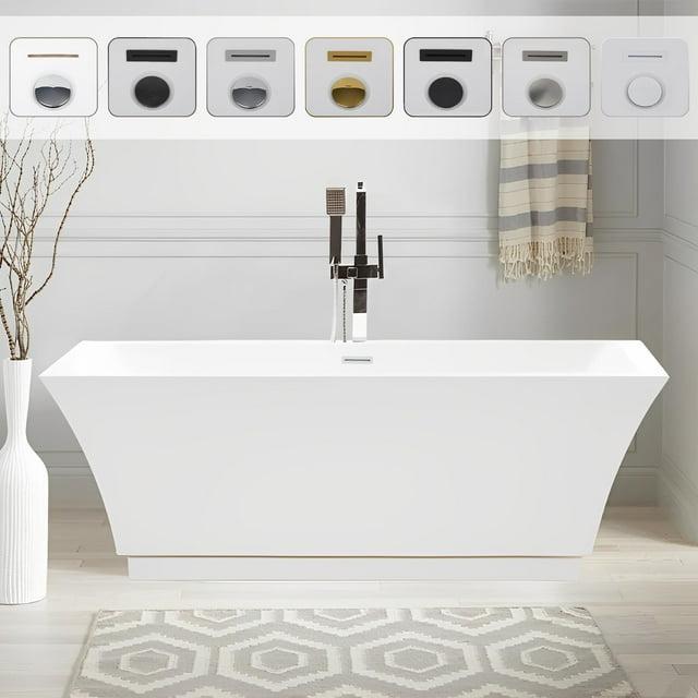 Orion 59'' x 30'' Freestanding Soaking Acrylic Bathtub
