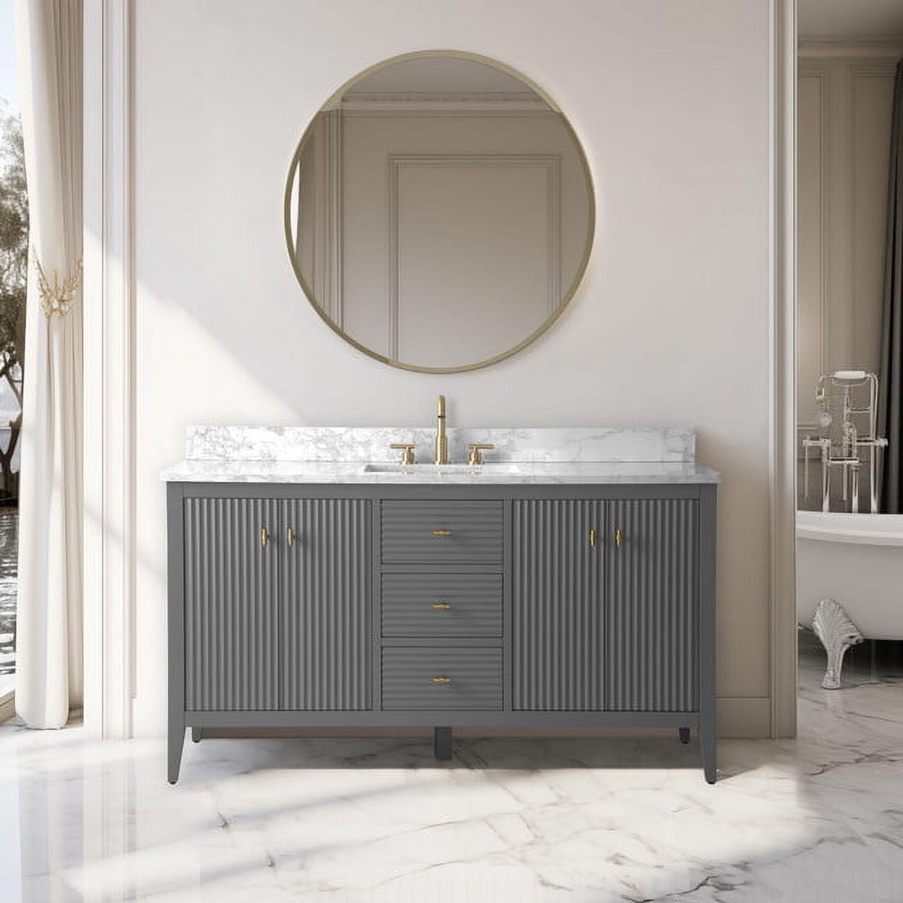 60'' Single Bathroom Vanity with Engineered Marble Top
