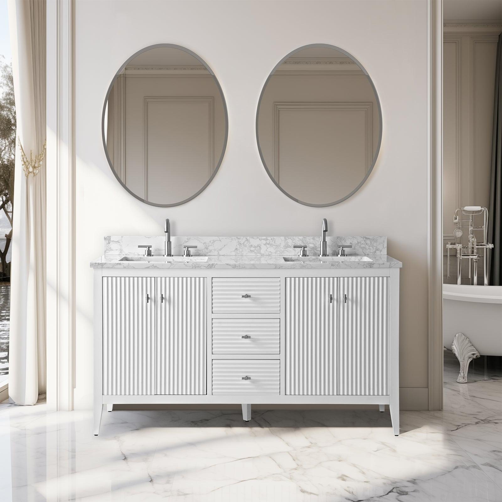 60" Double Bathroom Vanity Set