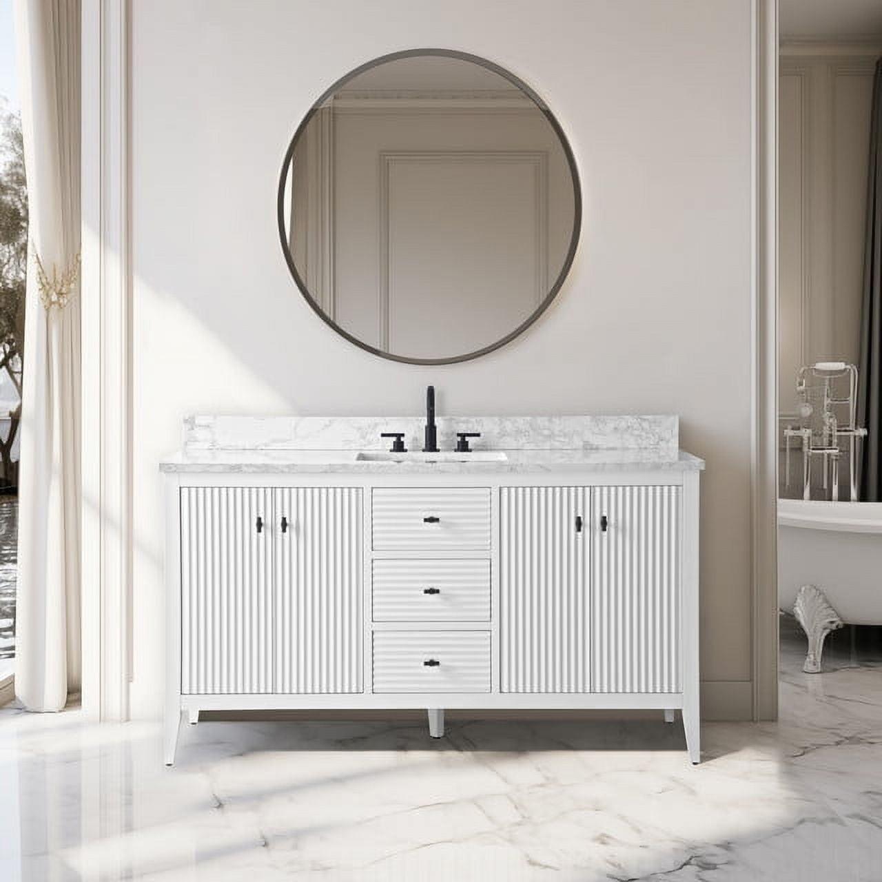 60'' Single Bathroom Vanity with Engineered Marble Top