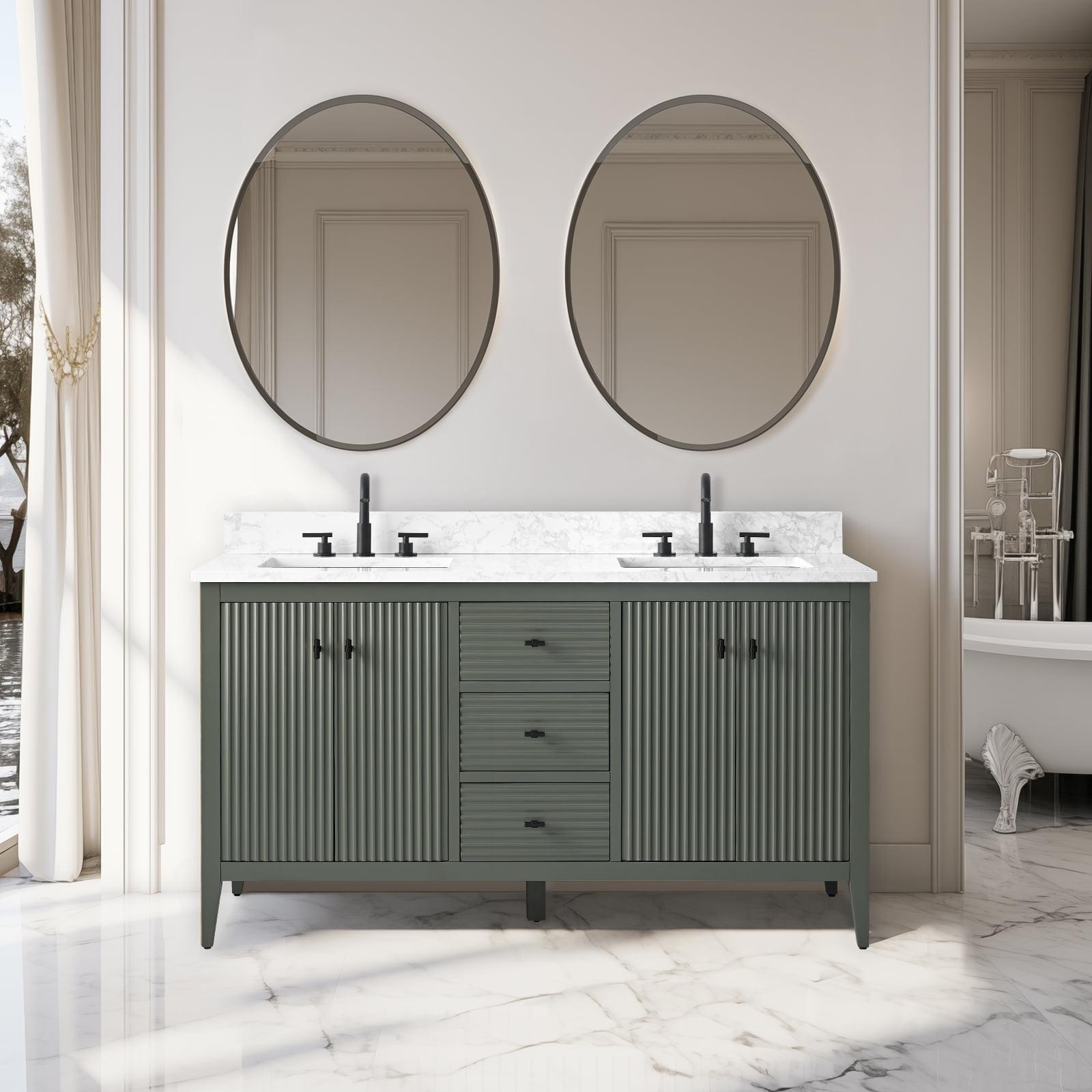 60" Double Bathroom Vanity Set