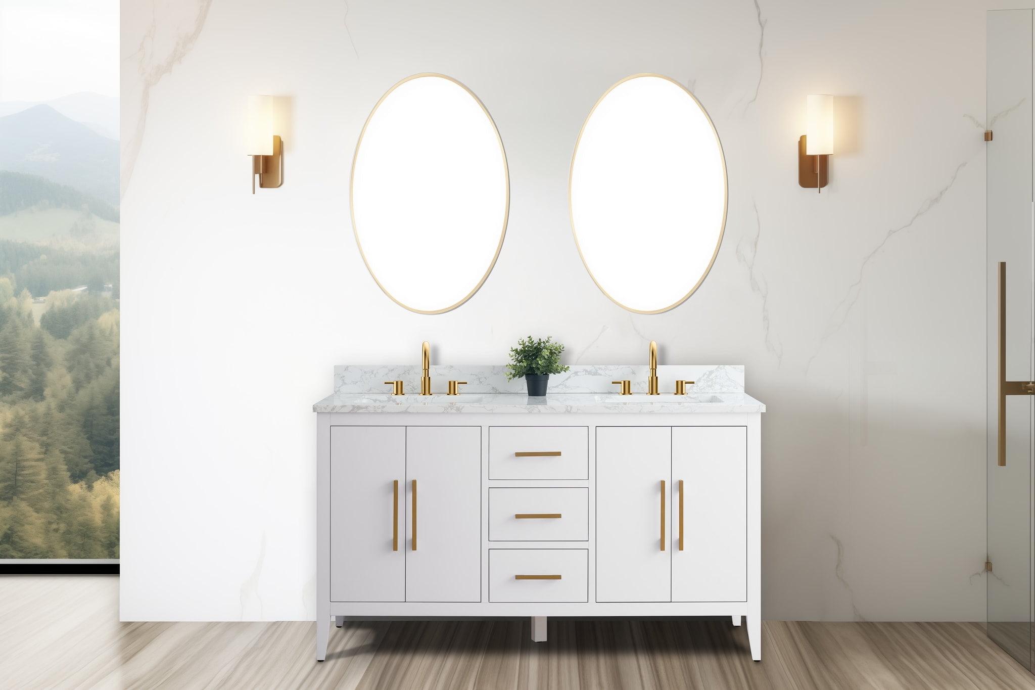 60" Double Bathroom Vanity Set