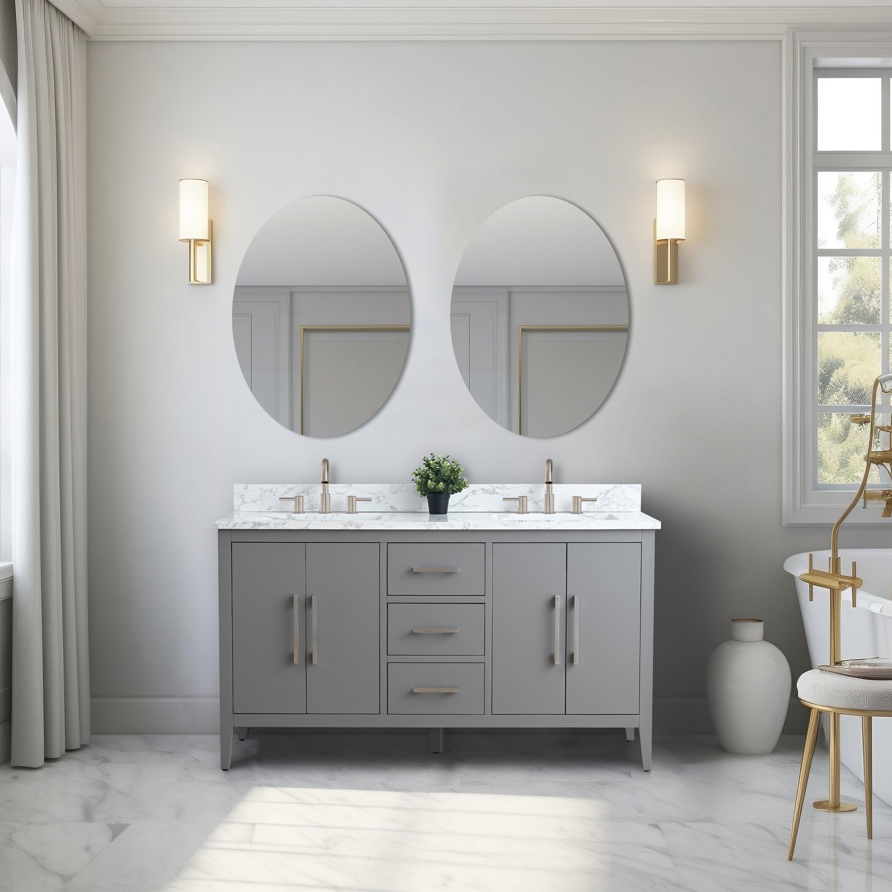 60" Double Bathroom Vanity Set