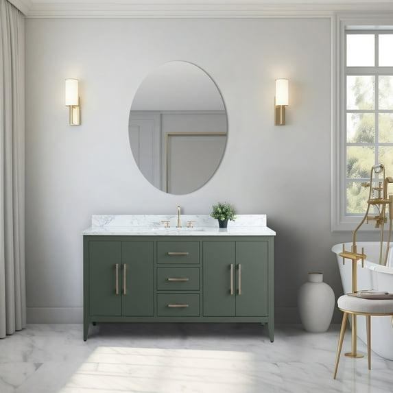 60'' Single Bathroom Vanity with Engineered Marble Top