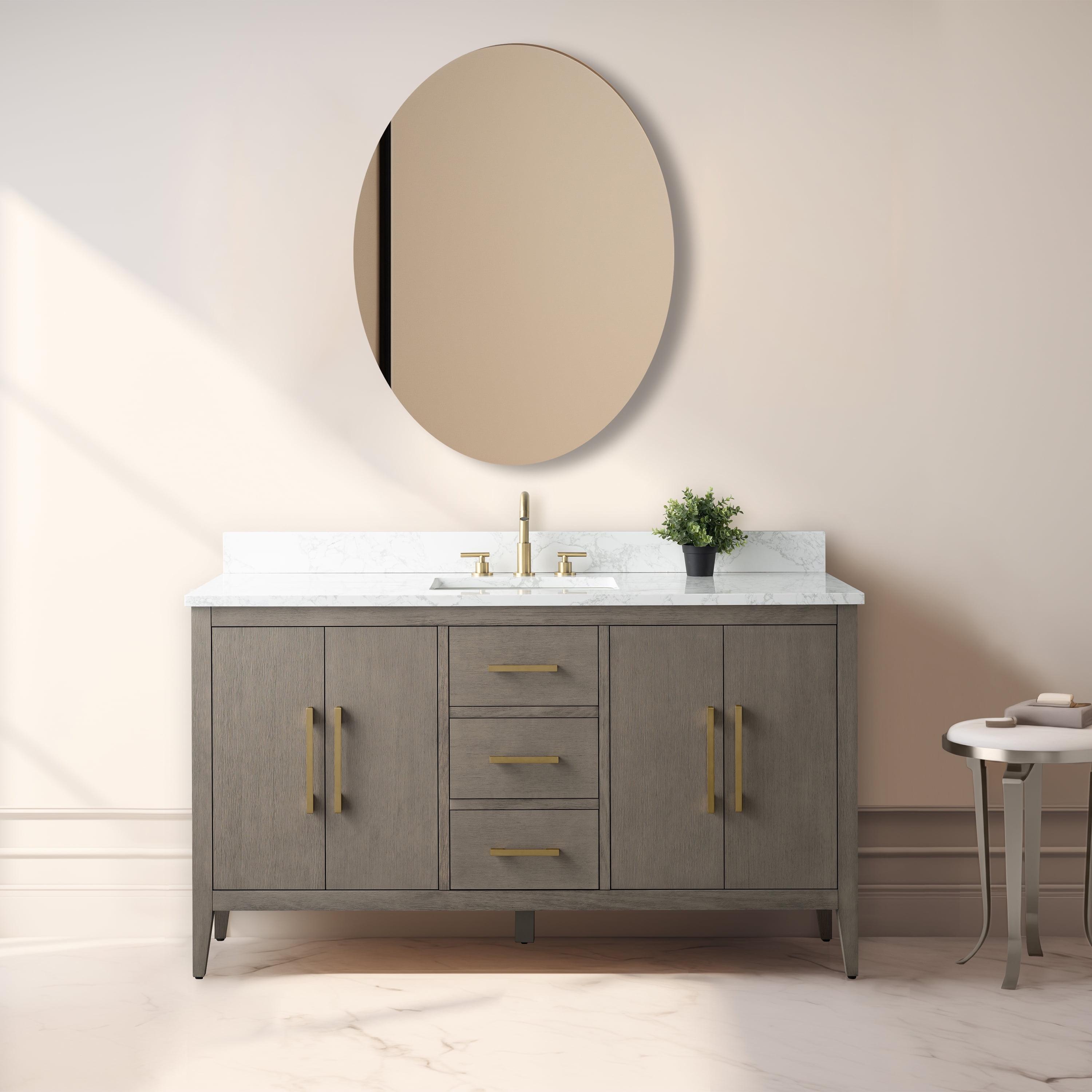 60'' Single Bathroom Vanity with Engineered Marble Top