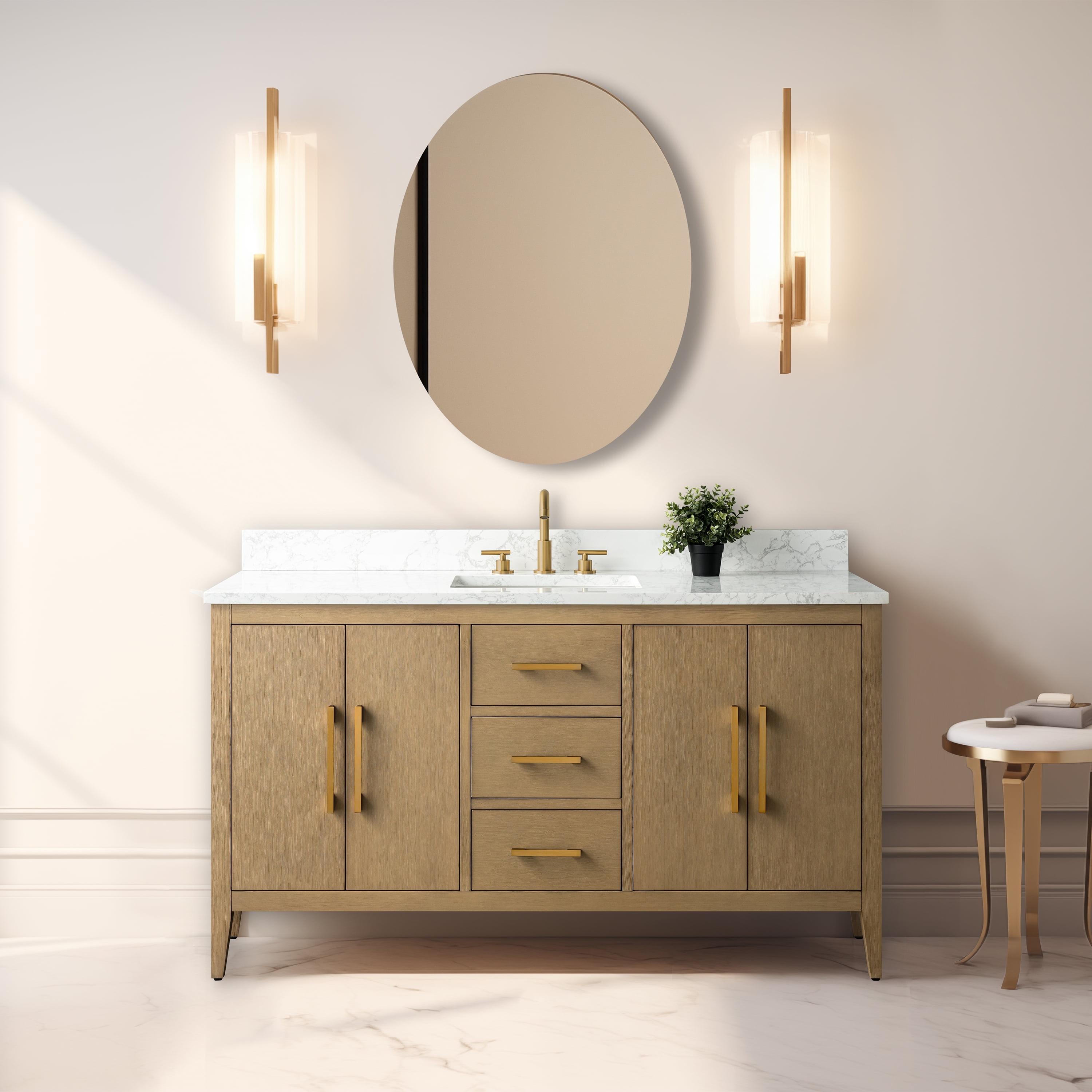 60'' Single Bathroom Vanity with Engineered Marble Top