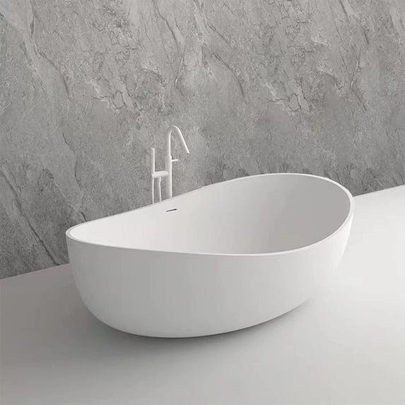 Vanity Art 63" x 37" Freestanding Soaking Stone Bathtub VA6918-ML