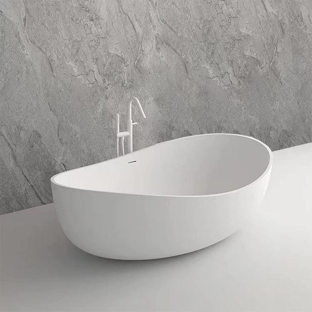 Vanity Art 63" x 37" Freestanding Soaking Stone Bathtub VA6918-ML