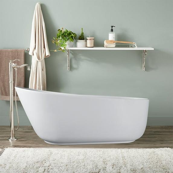 Vanity Art 59'' x 30'' Freestanding Soaking Solid Surface Bathtub VA6911-ML