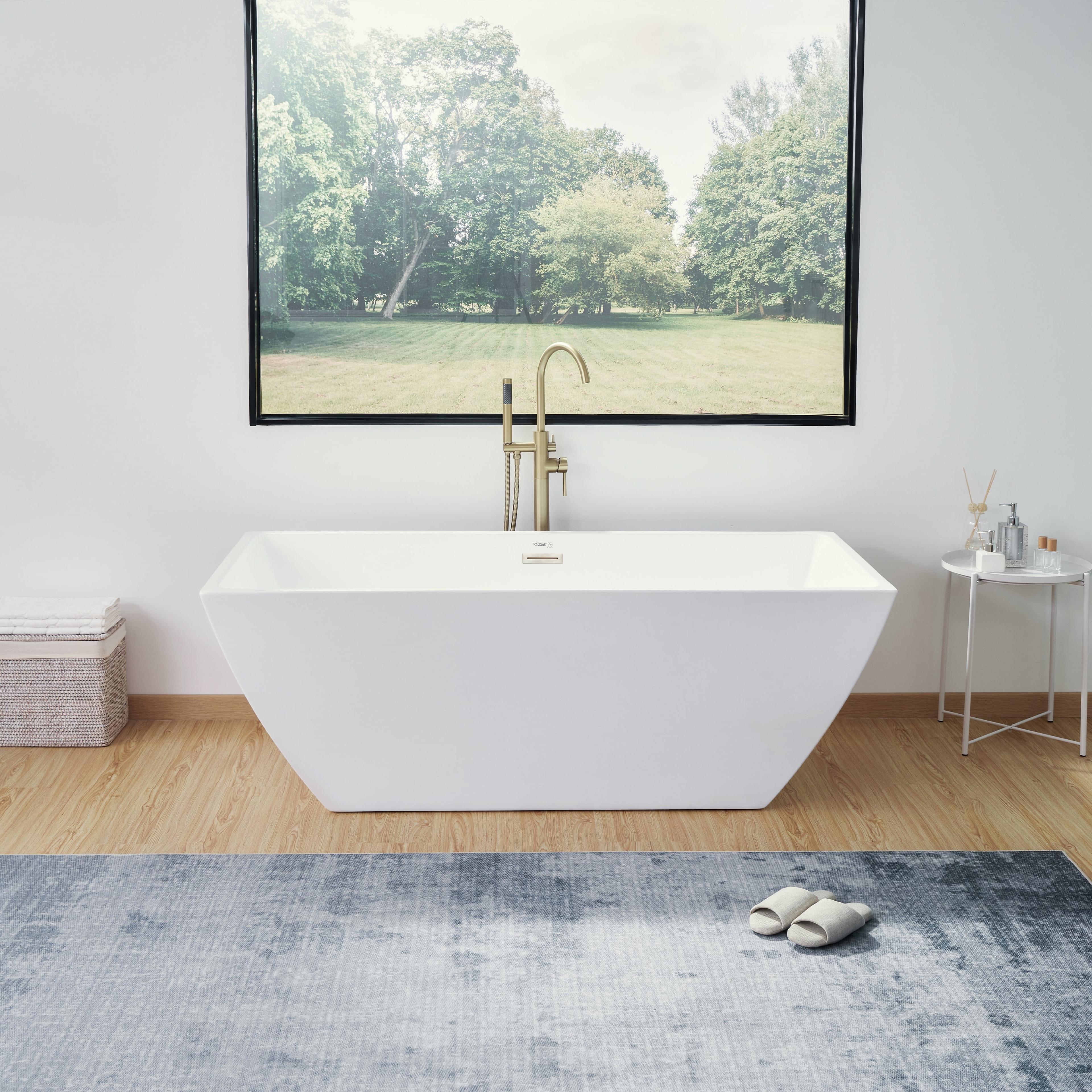 67'' White Acrylic Freestanding Soaking Bathtub