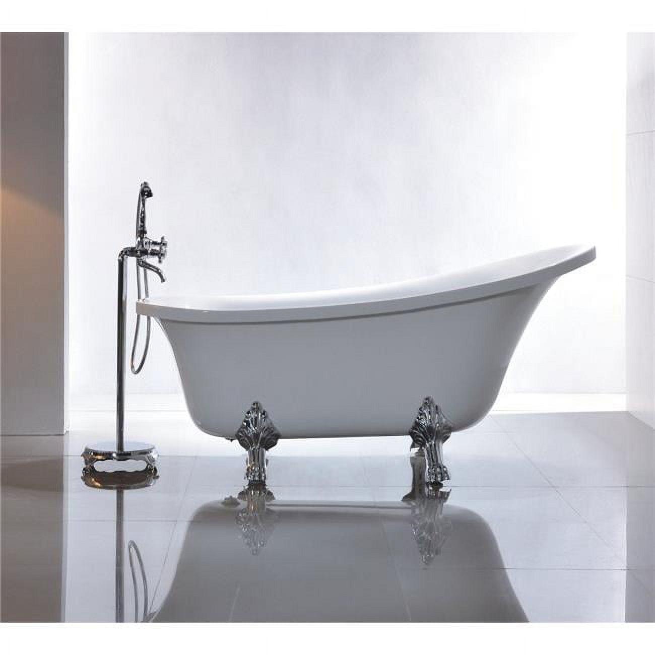 68.9" x 31" Clawfoot Soaking Acrylic Bathtub