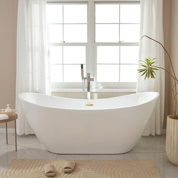 Ophelia 71" x 32'' Freestanding Soaking Acrylic Bathtub