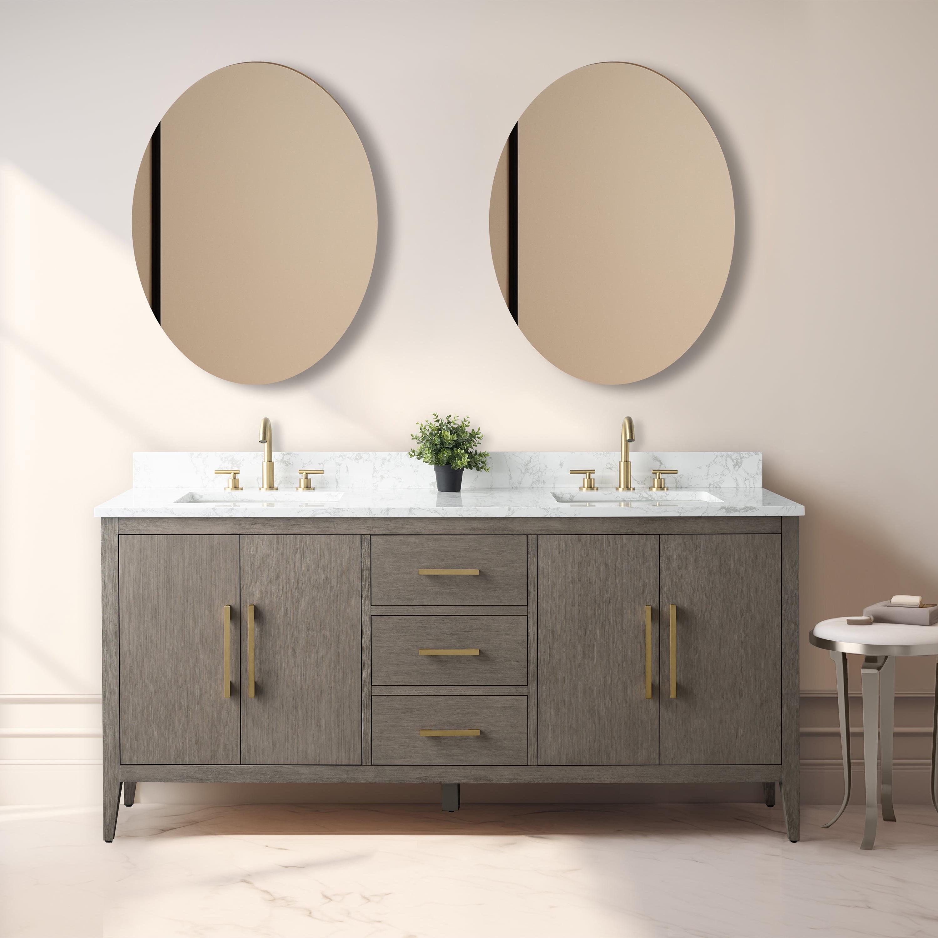 72'' Double Bathroom Vanity with Engineered Marble Top