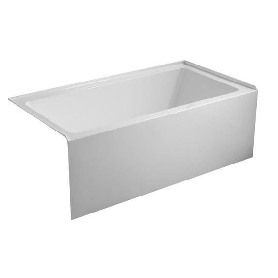 Alcove Soaking Skirt Bathtub with Overflow and Drain