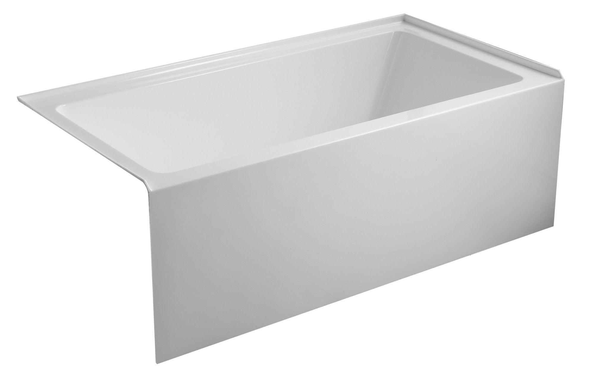 Alcove Soaking Skirt Bathtub with Overflow and Drain