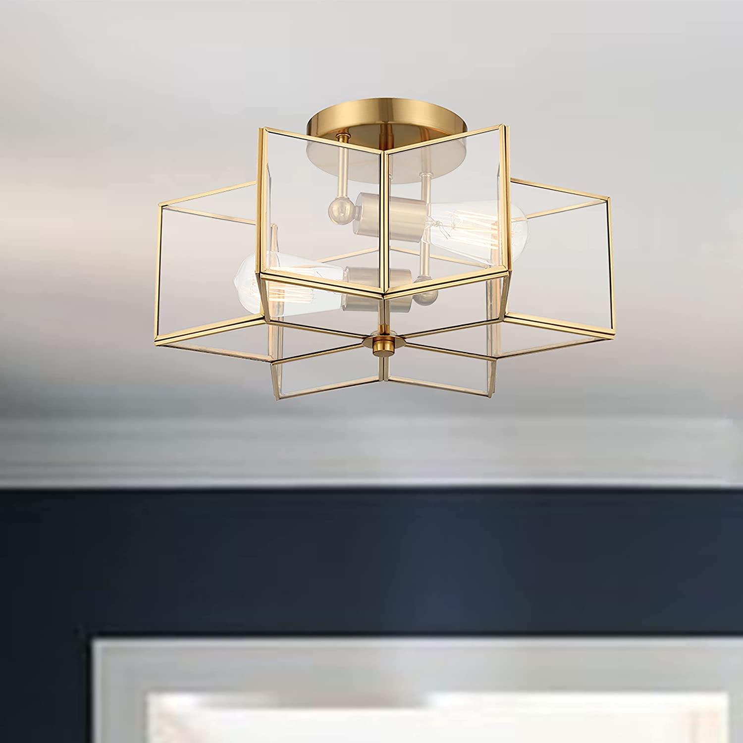 2 - Light 16.14'' Unique/Statement Star Semi Flush Mount