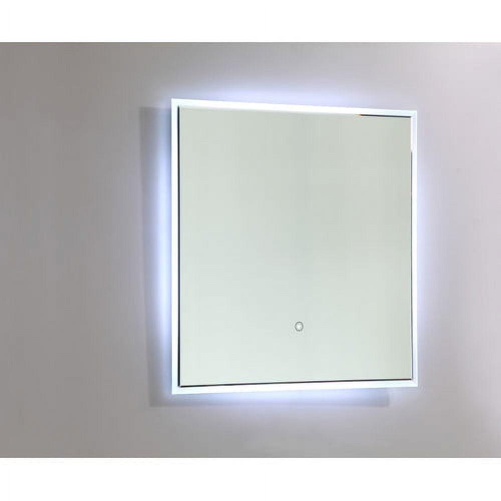 Sleek Frameless LED Vanity Bathroom Mirror 30" Square with Touch Sensor