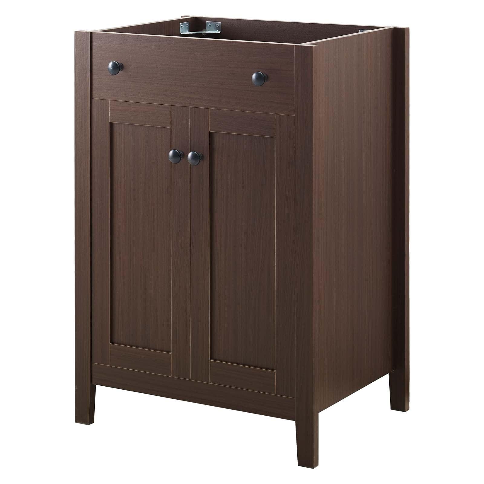 Nantucket 24" Walnut Wood Freestanding Bathroom Vanity Base