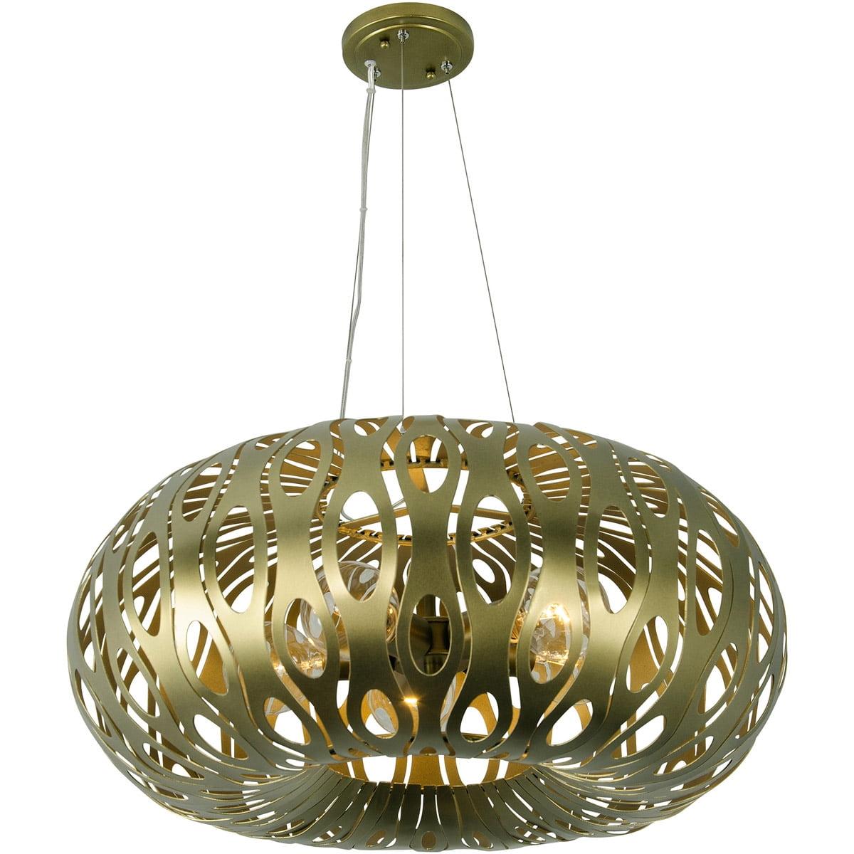 Gold Globe Contemporary Pendant Light with Recycled Glass and Steel