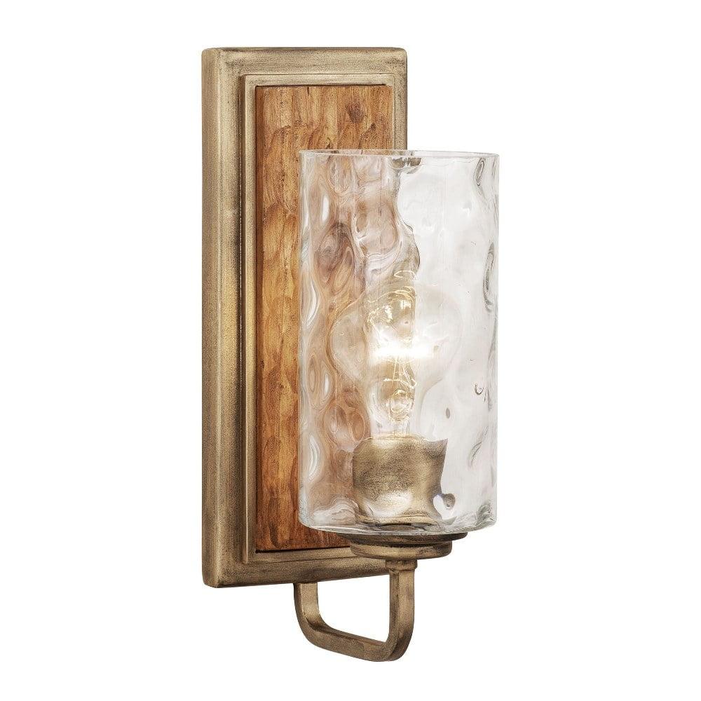 Havana Gold 12" Urban Rustic Dimmable Wall Sconce with Thumbprint Glass