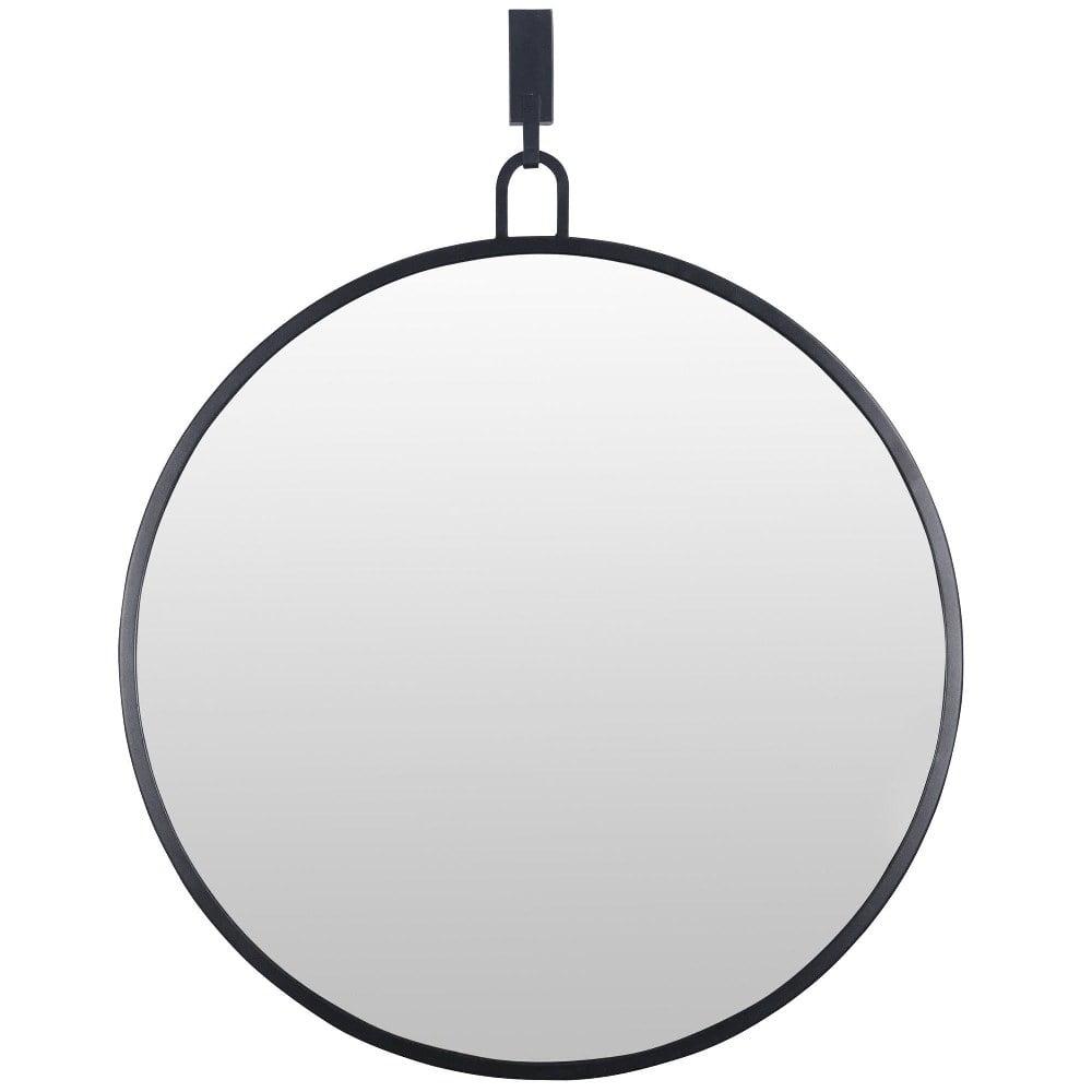 Stopwatch-Inspired 30" Round Black Steel Accent Mirror