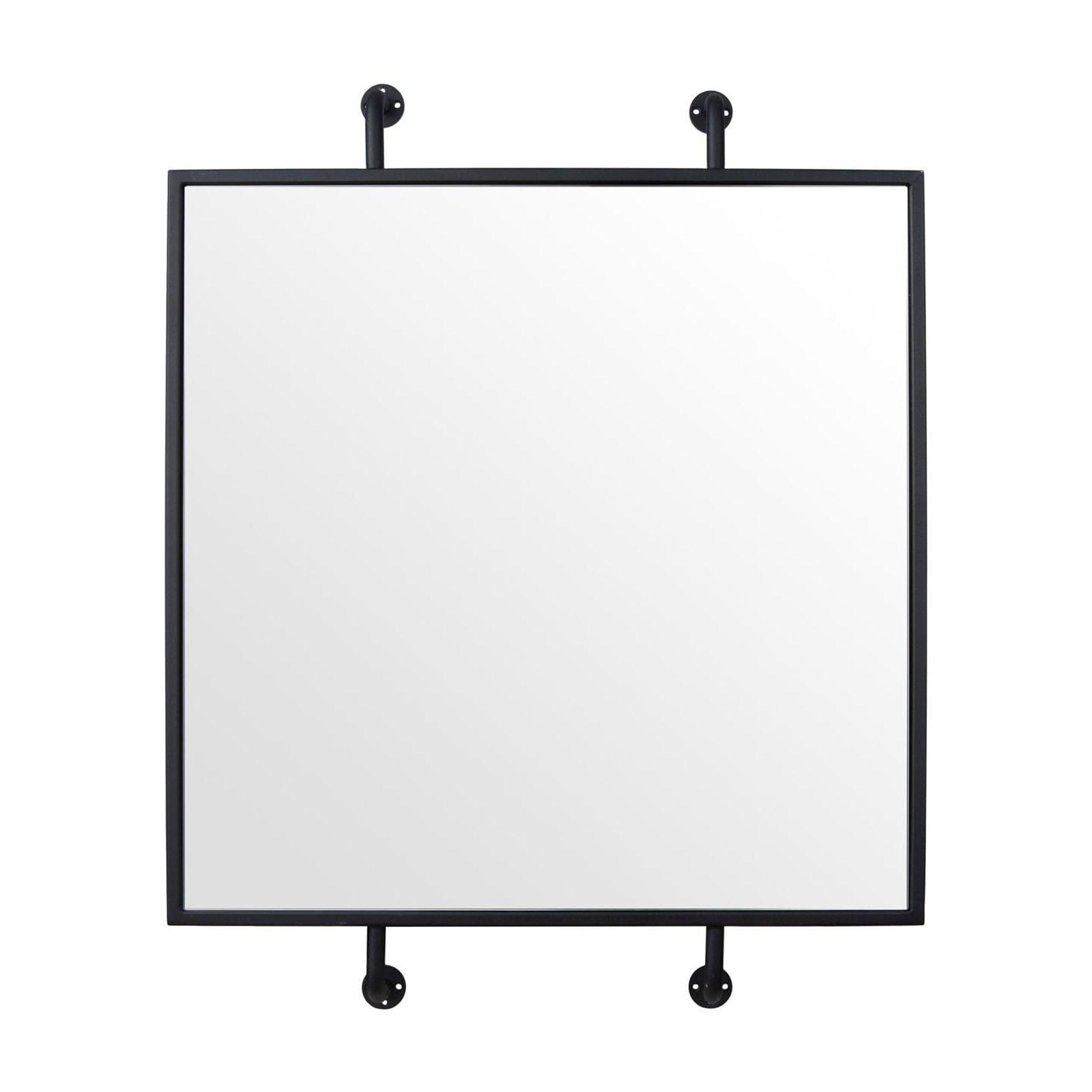 Varaluz Tycho 32x26 Pipe Mounted Wall Mirror - Black
