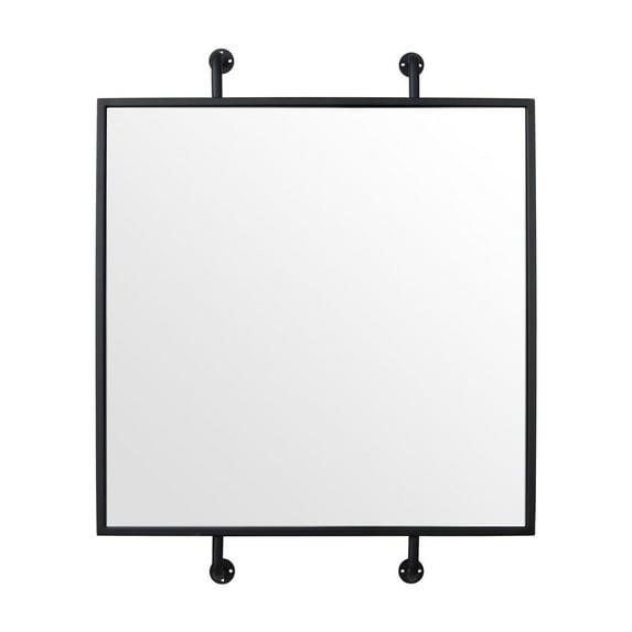 Varaluz Tycho 32x26 Pipe Mounted Wall Mirror - Black