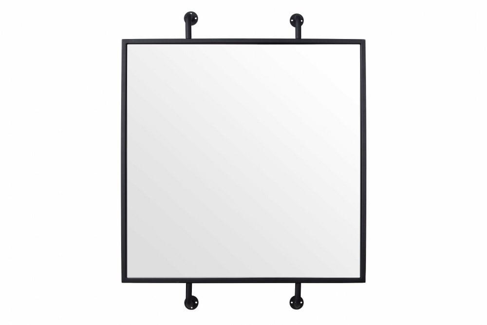Varaluz Tycho 32x26 Pipe Mounted Wall Mirror - Black