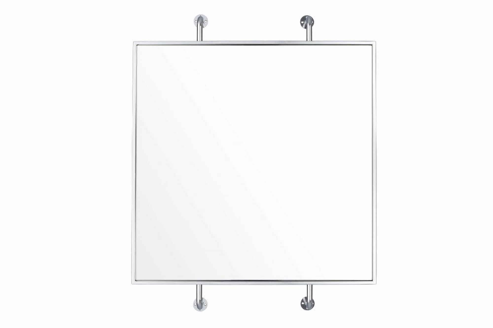 Varaluz Tycho 32x26 Pipe Mounted Wall Mirror - Polished Nickel