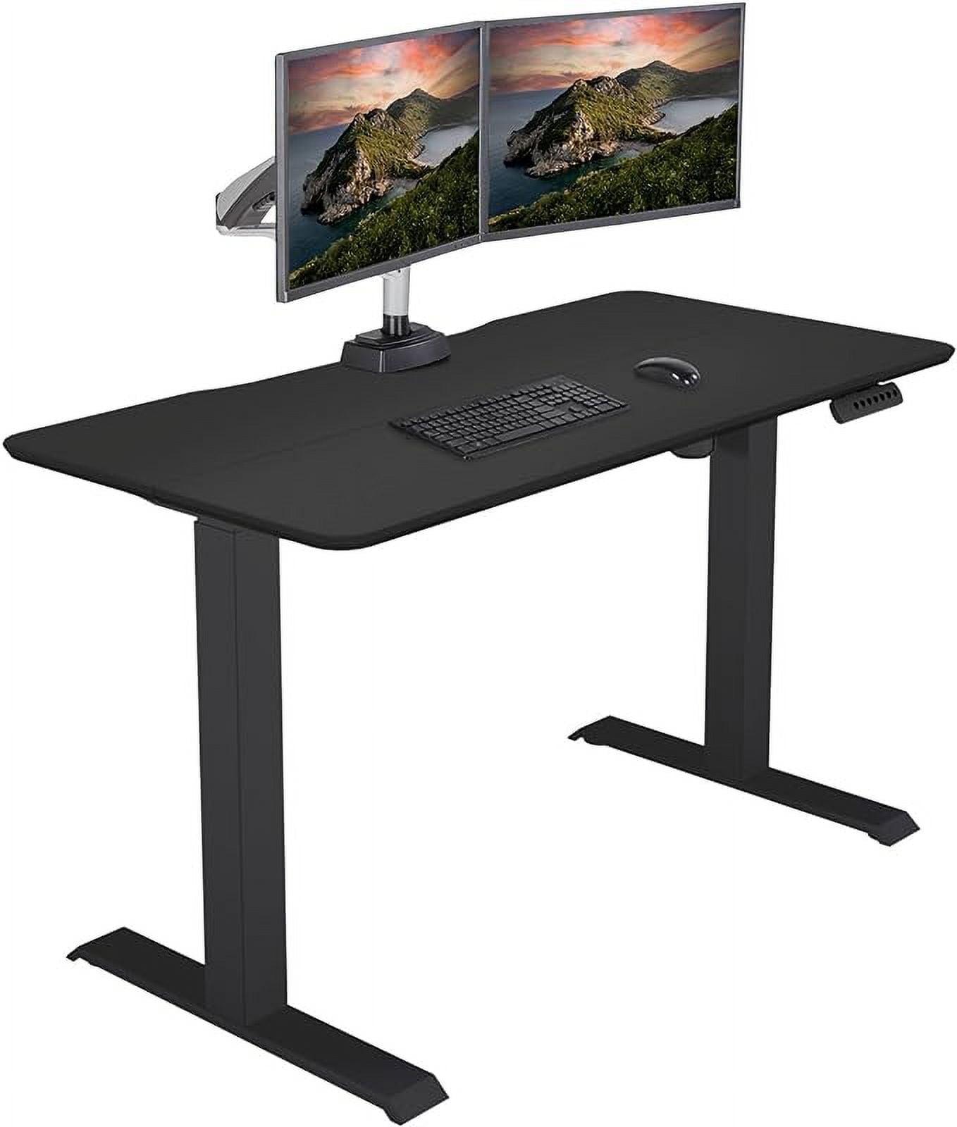 Black Adjustable Height Standing Desk with Engineered Wood Top, 48" x 24"