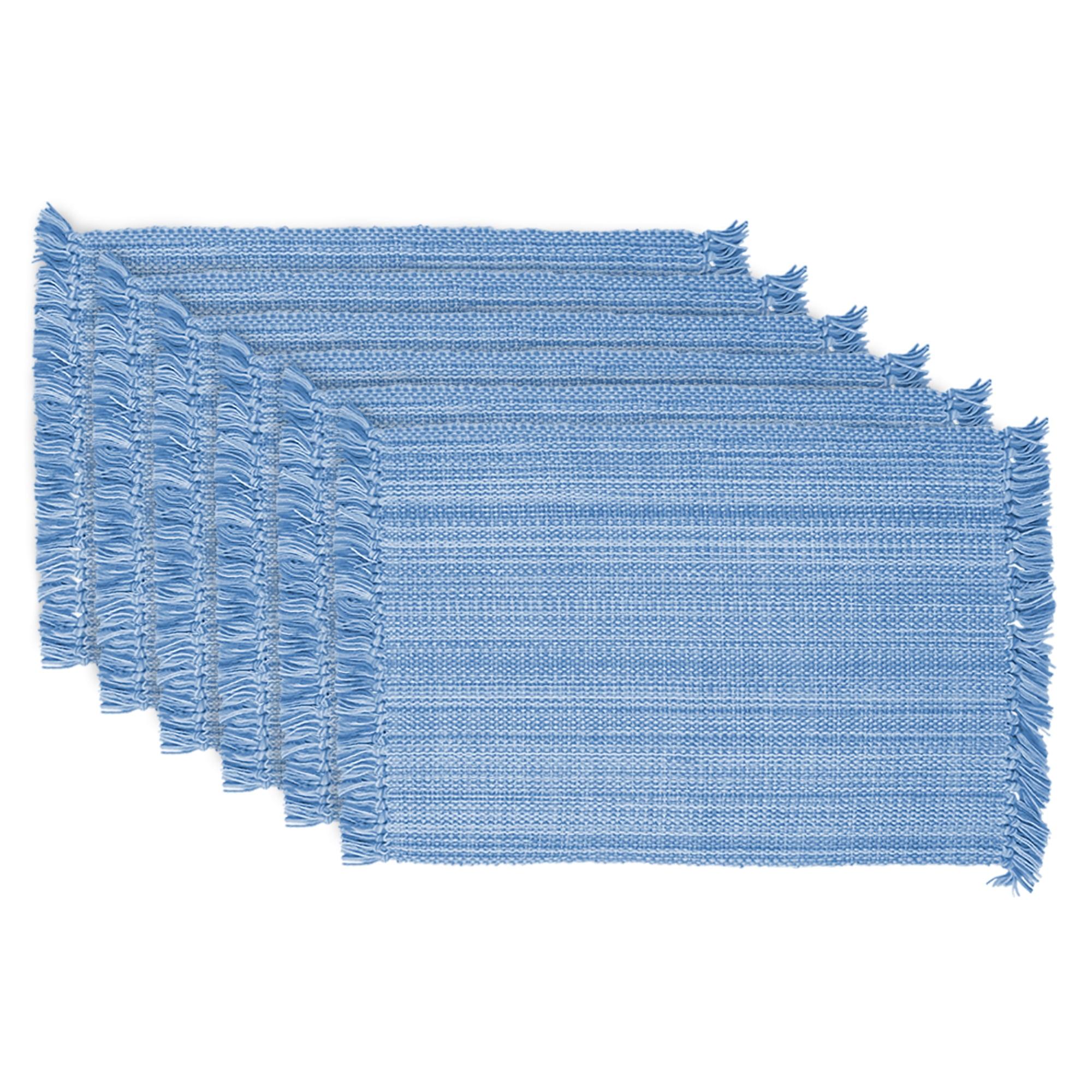 Variegated Light Blue Fringe Placemat Set of 6