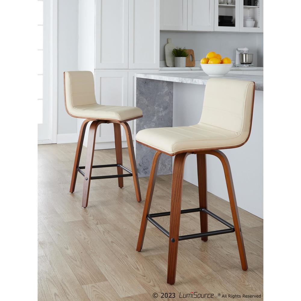 LumiSource Set of 2 26" Vasari Swivel Counter Height Barstools