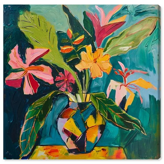 Art Remedy Art Remedy Vase Of Bright Tropical Flowers Ii In Vase Paintings 55959