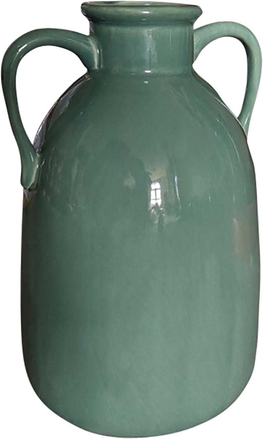 Sagebrook Home 10" Ceramic Vase with Handles Creative Contemporary Eared Vase For Decorative Home