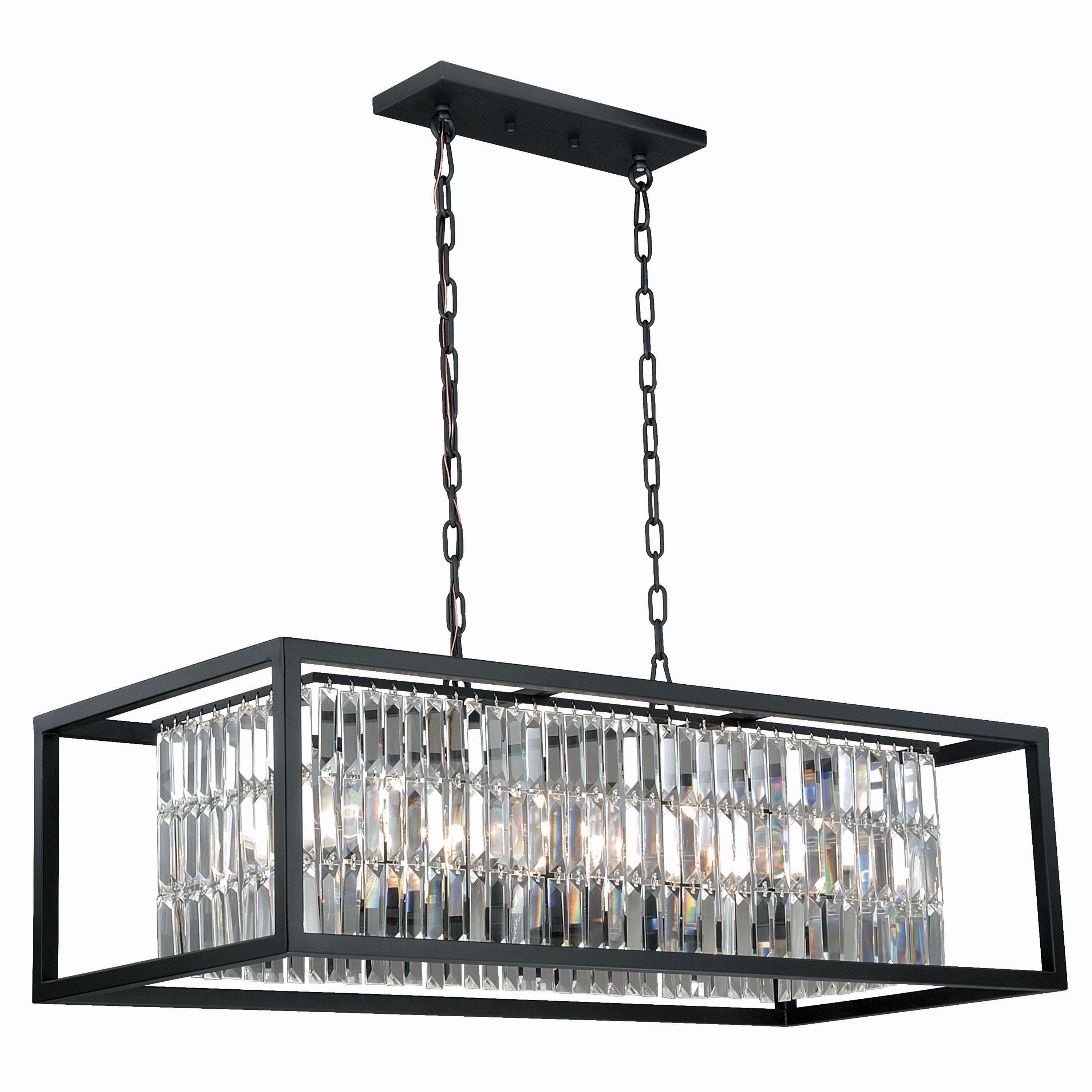 Catana 40" Bronze and Crystal 8-Light Chandelier