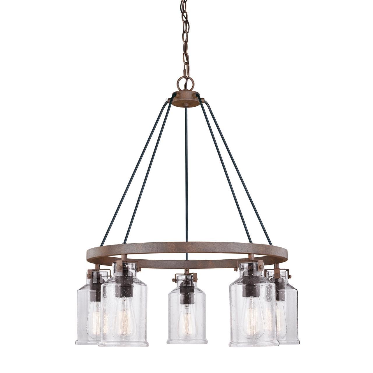 5 Light Milone Chandelier, Textured Rustic Bronze