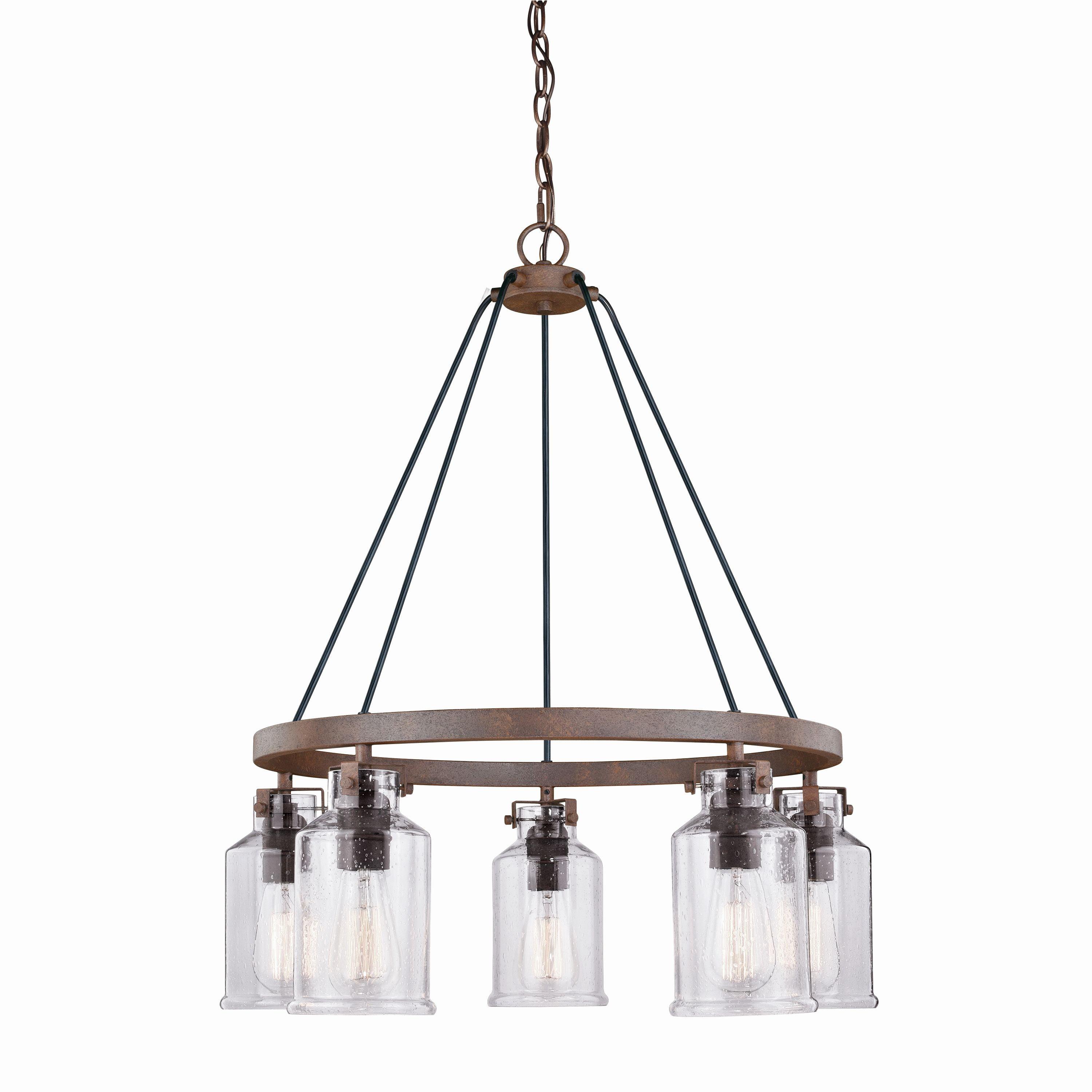 Milone Rustic Bronze 5-Light Chandelier