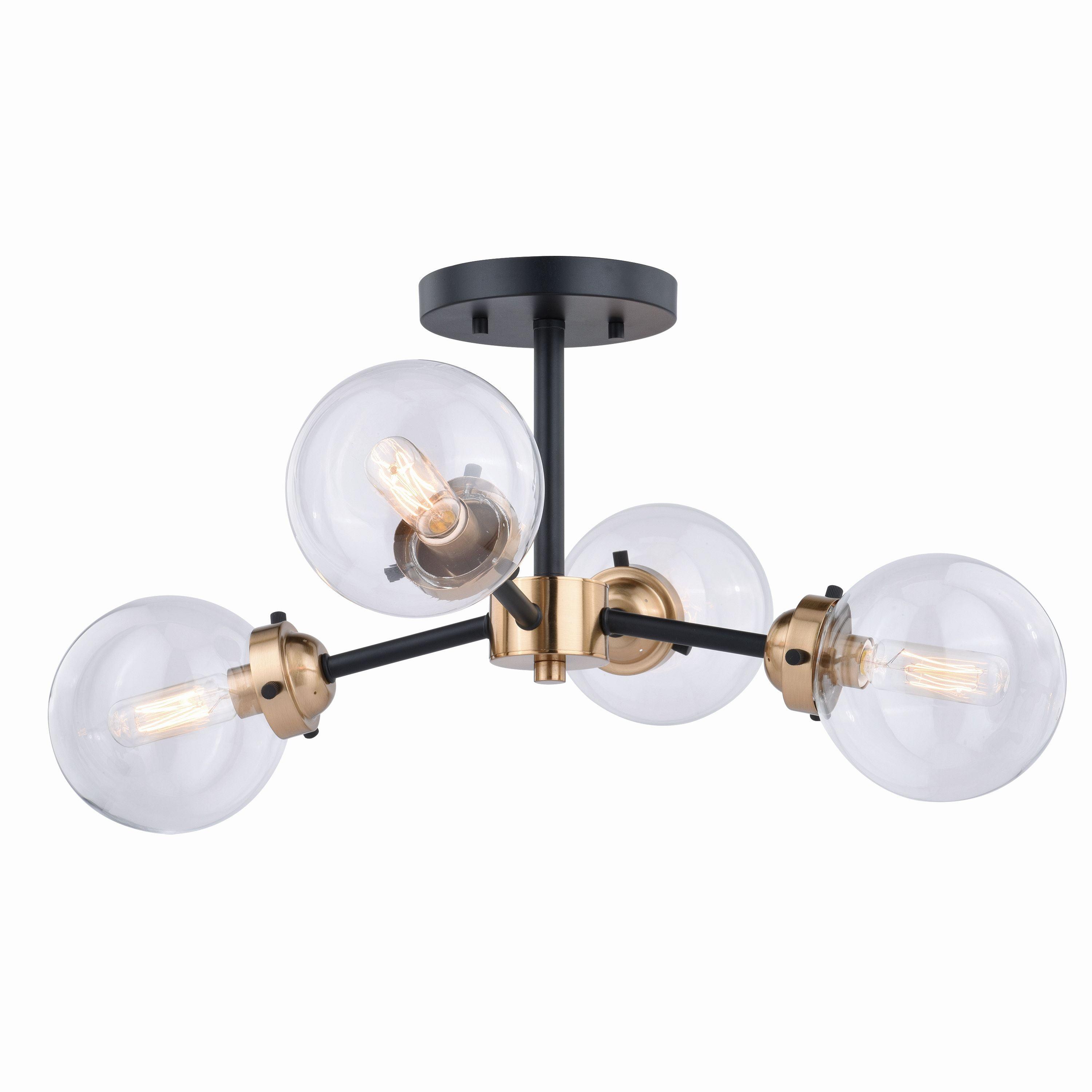 Orbit 20" Bronze and Glass Sputnik Ceiling Light