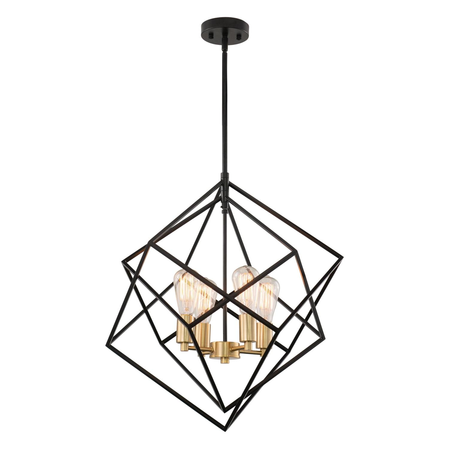 4 - Light Dimmable Geometric Chandelier