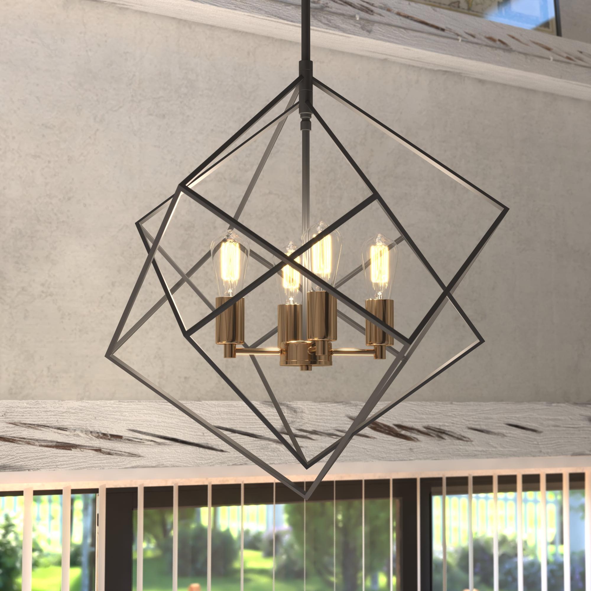 4 - Light Dimmable Geometric Chandelier