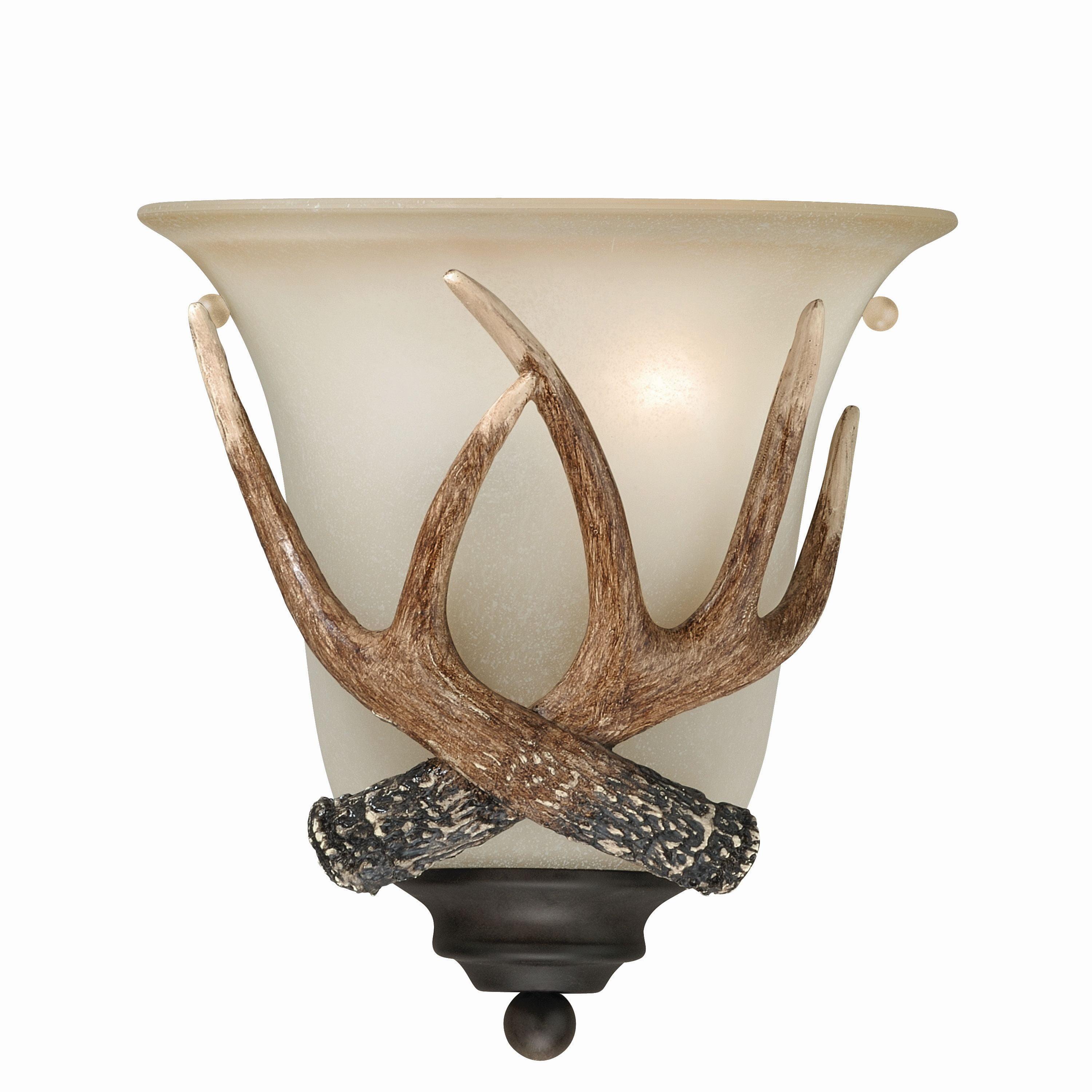 Rustic Black Walnut Dimmable Wall Sconce with Creme Cognac Glass