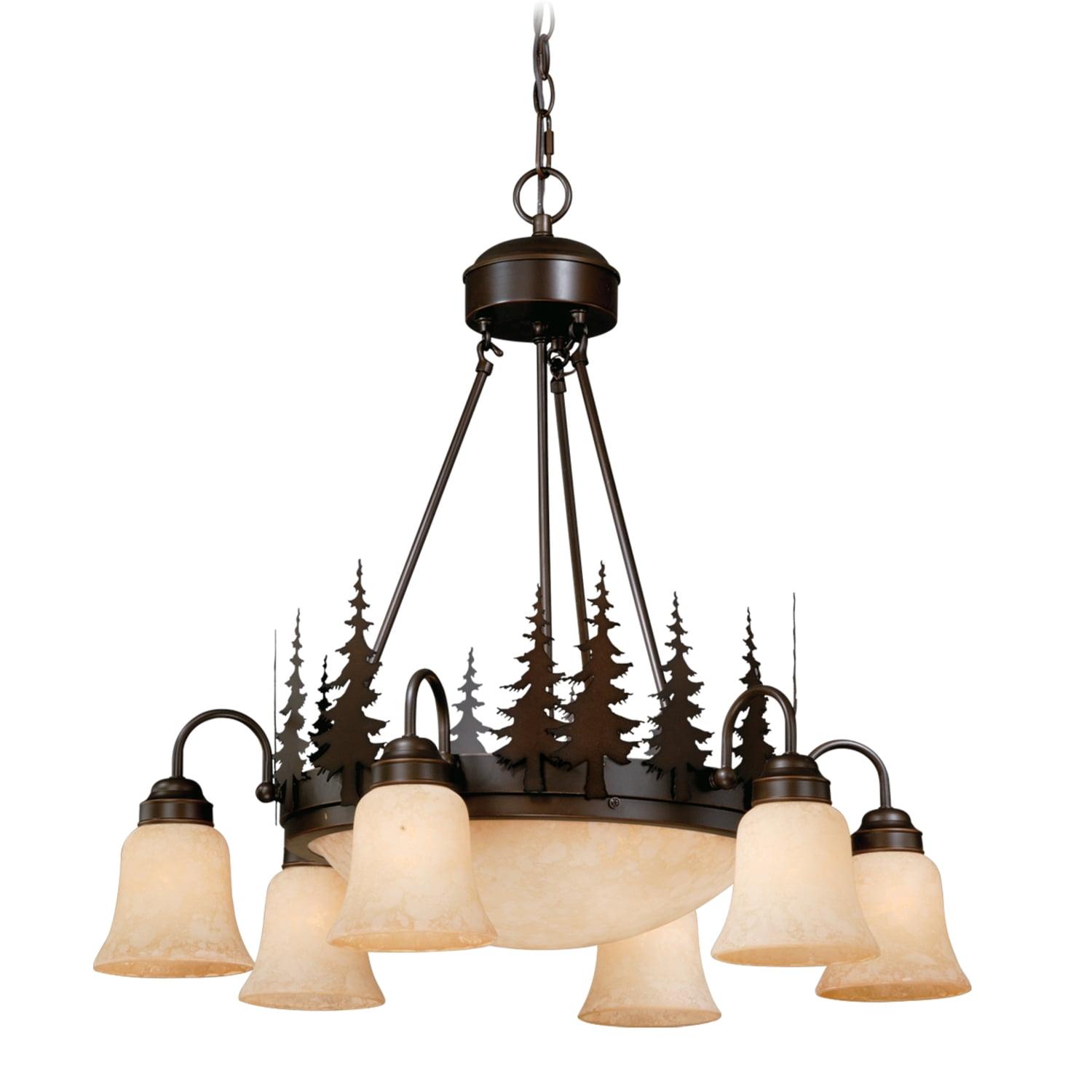 Vaxcel Yosemite 9 - Light Chandelier in  Burnished Bronze