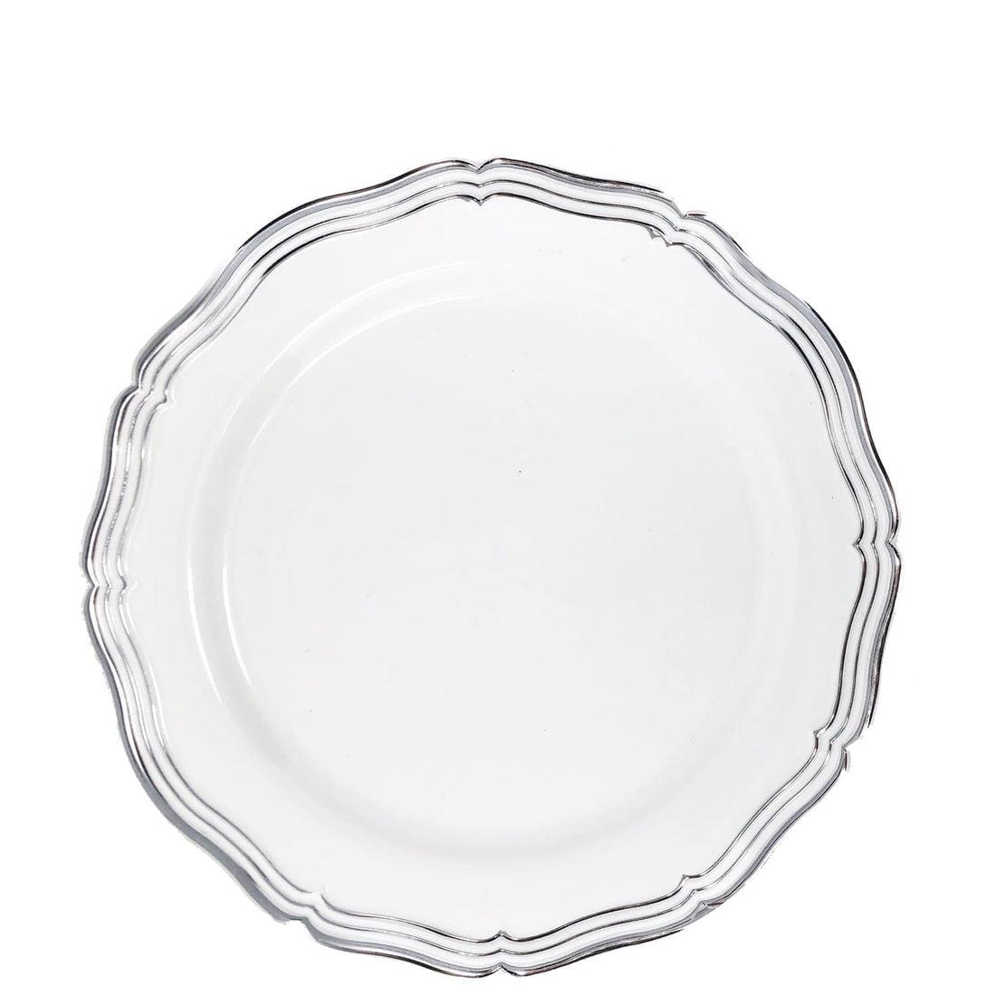 Elegant White and Gold 7.5" Round Salad Plates, Pack of 10