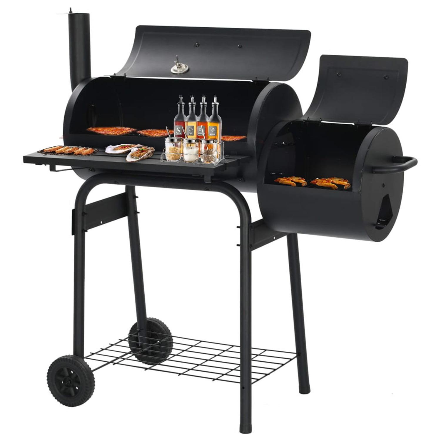 SamyoHome Charcoal BBQ Grill Outdoor Meat Cooker Smoker Patio Backyard Black