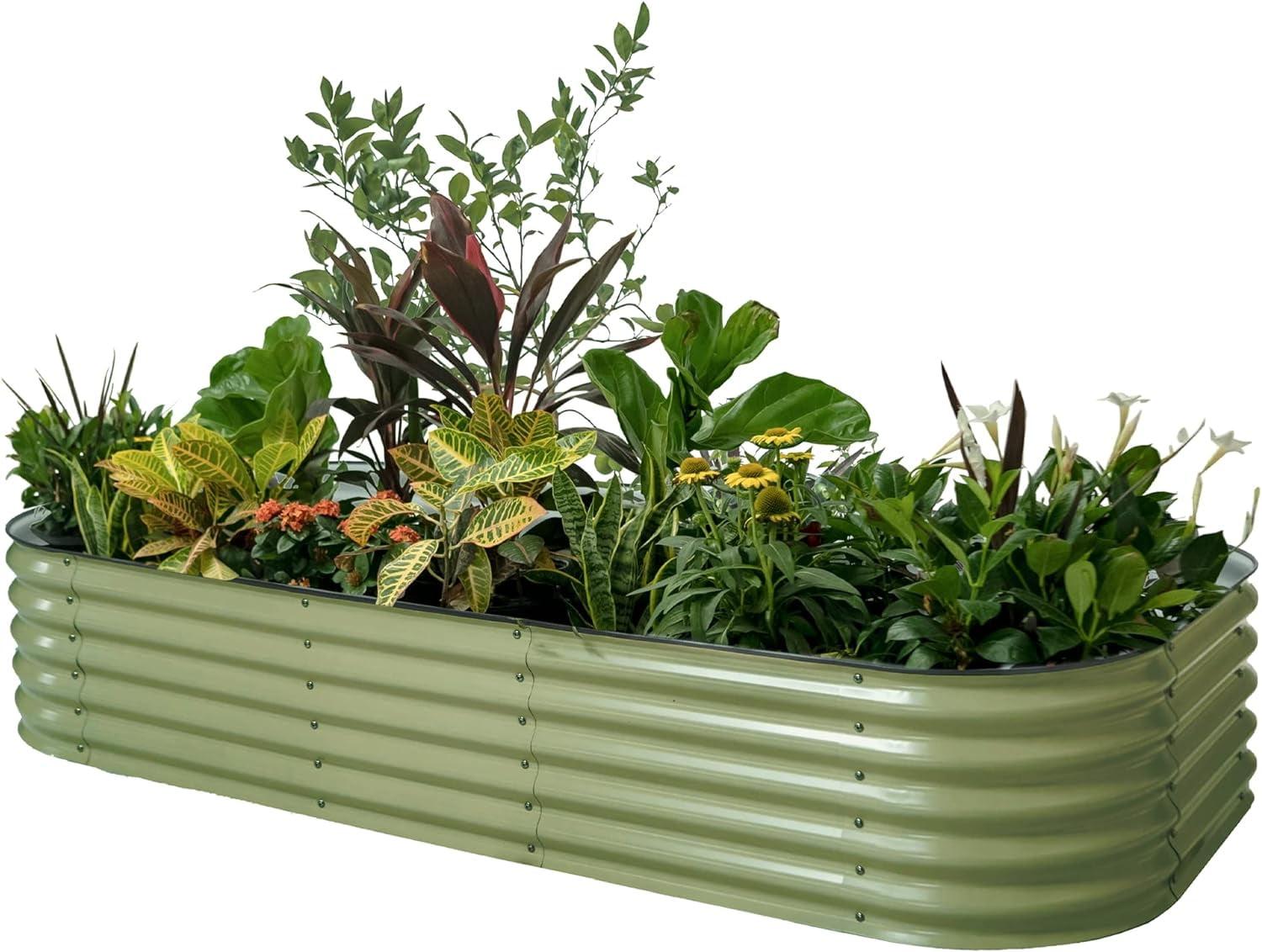 17" Tall 10 In 1 Modular Metal Outdoor Raised Garden Bed