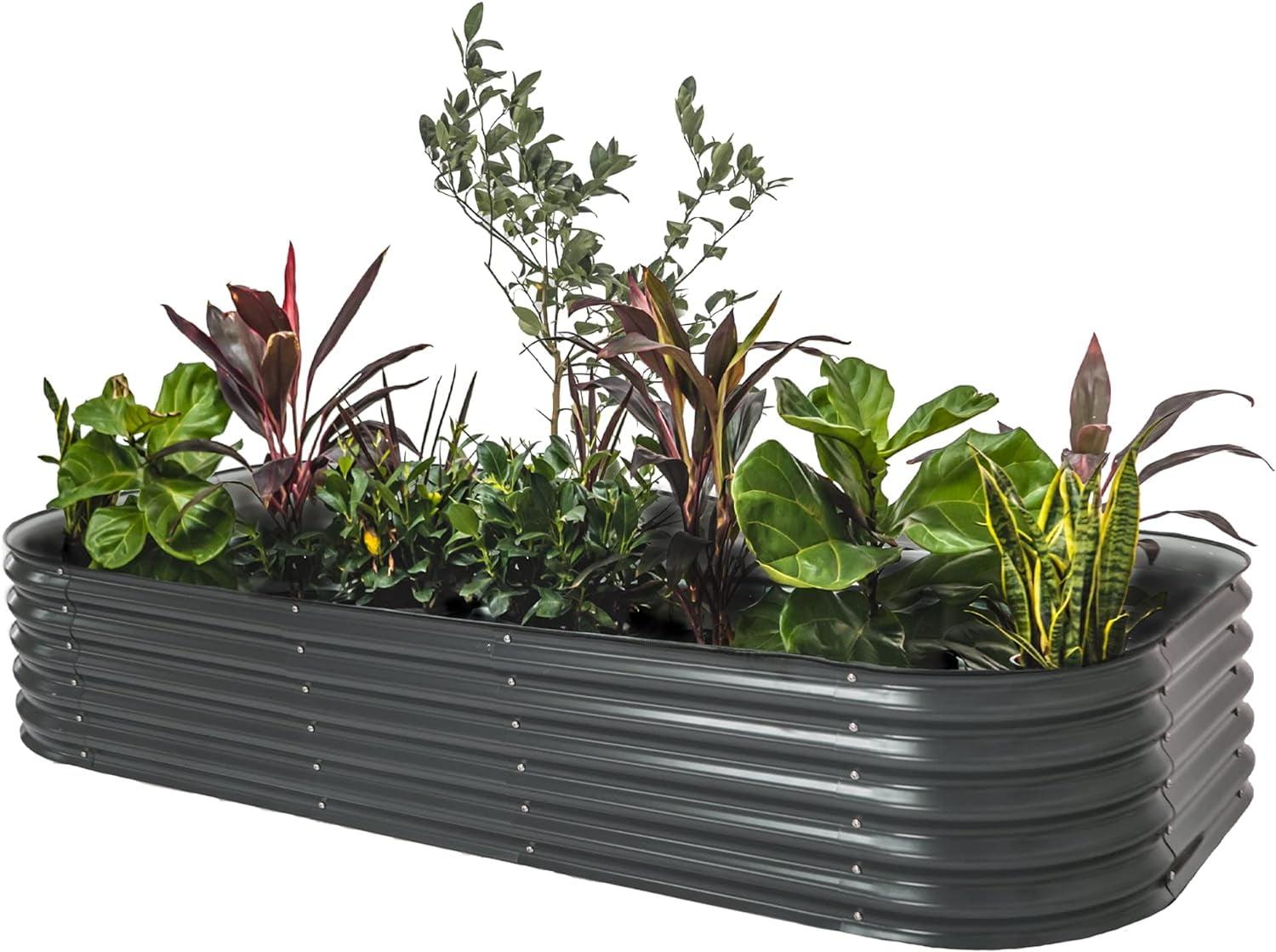 17" Tall 10 In 1 Modular Metal Outdoor Raised Garden Bed