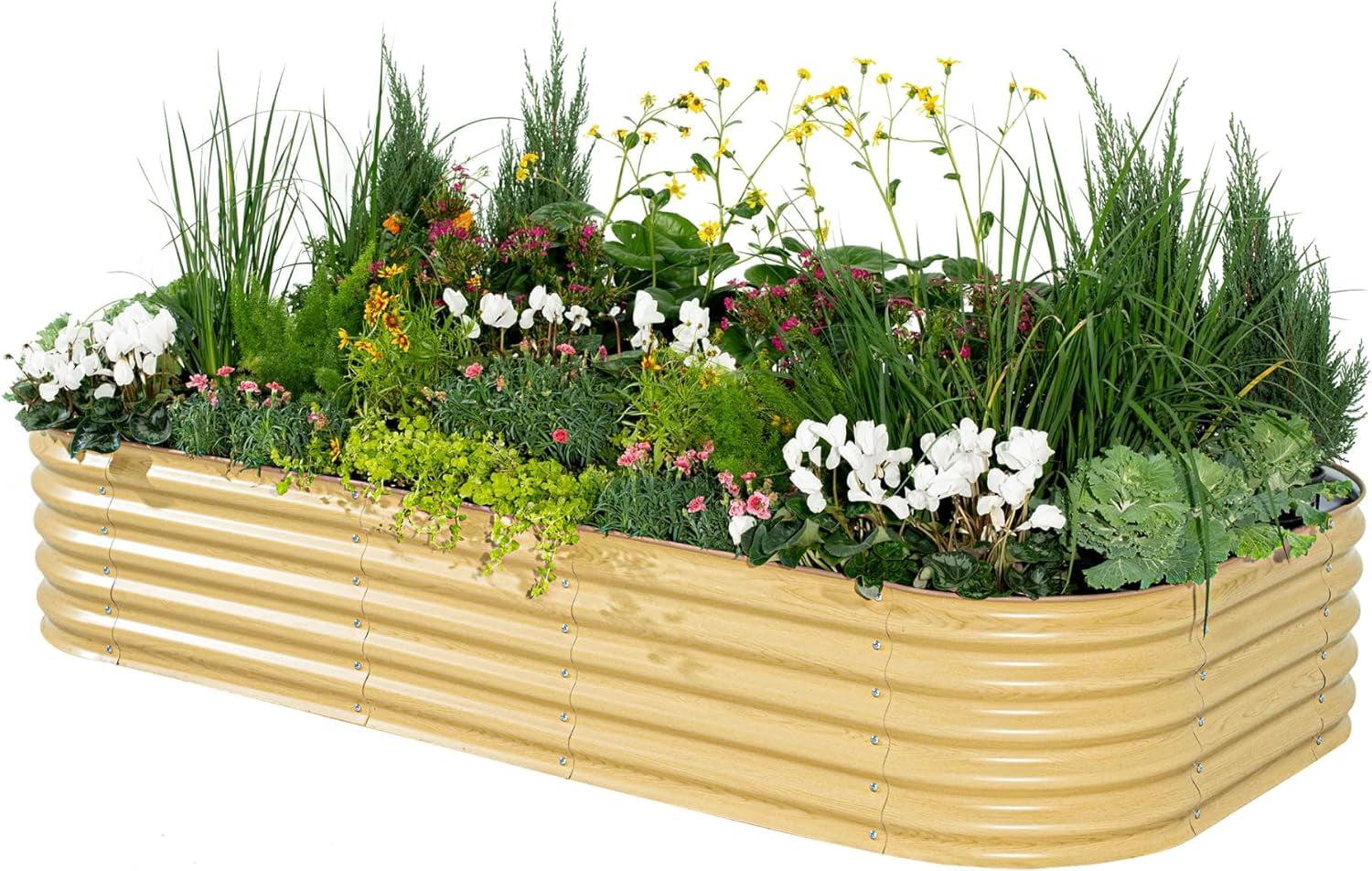 17" Tall 10 In 1 Modular Metal Outdoor Raised Garden Bed