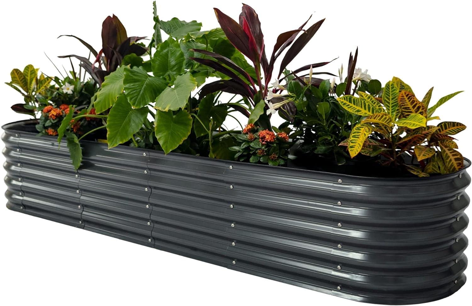 17" Tall 9 In 1 Modular Metal Outdoor Raised Garden Bed