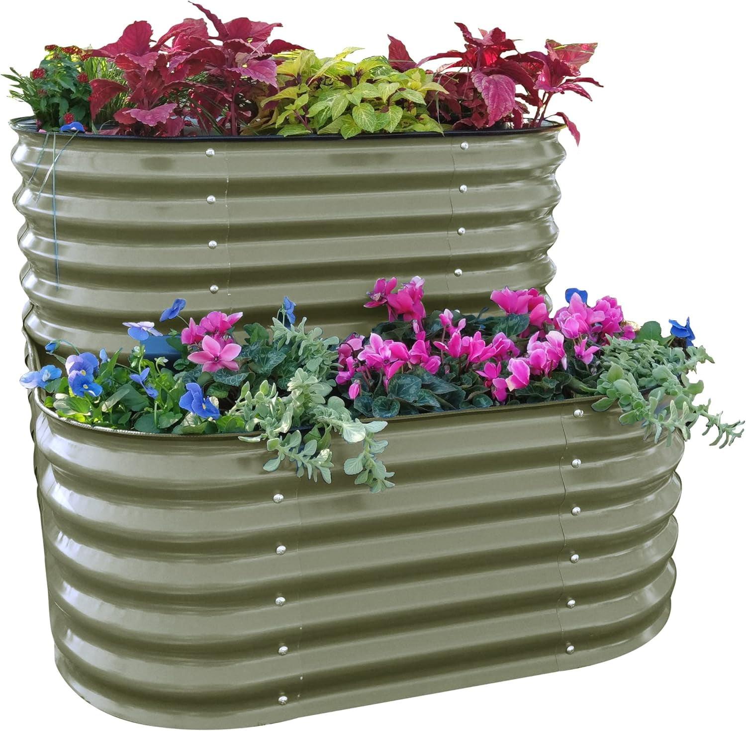 Cascading Metal Outdoor Raised Garden Bed