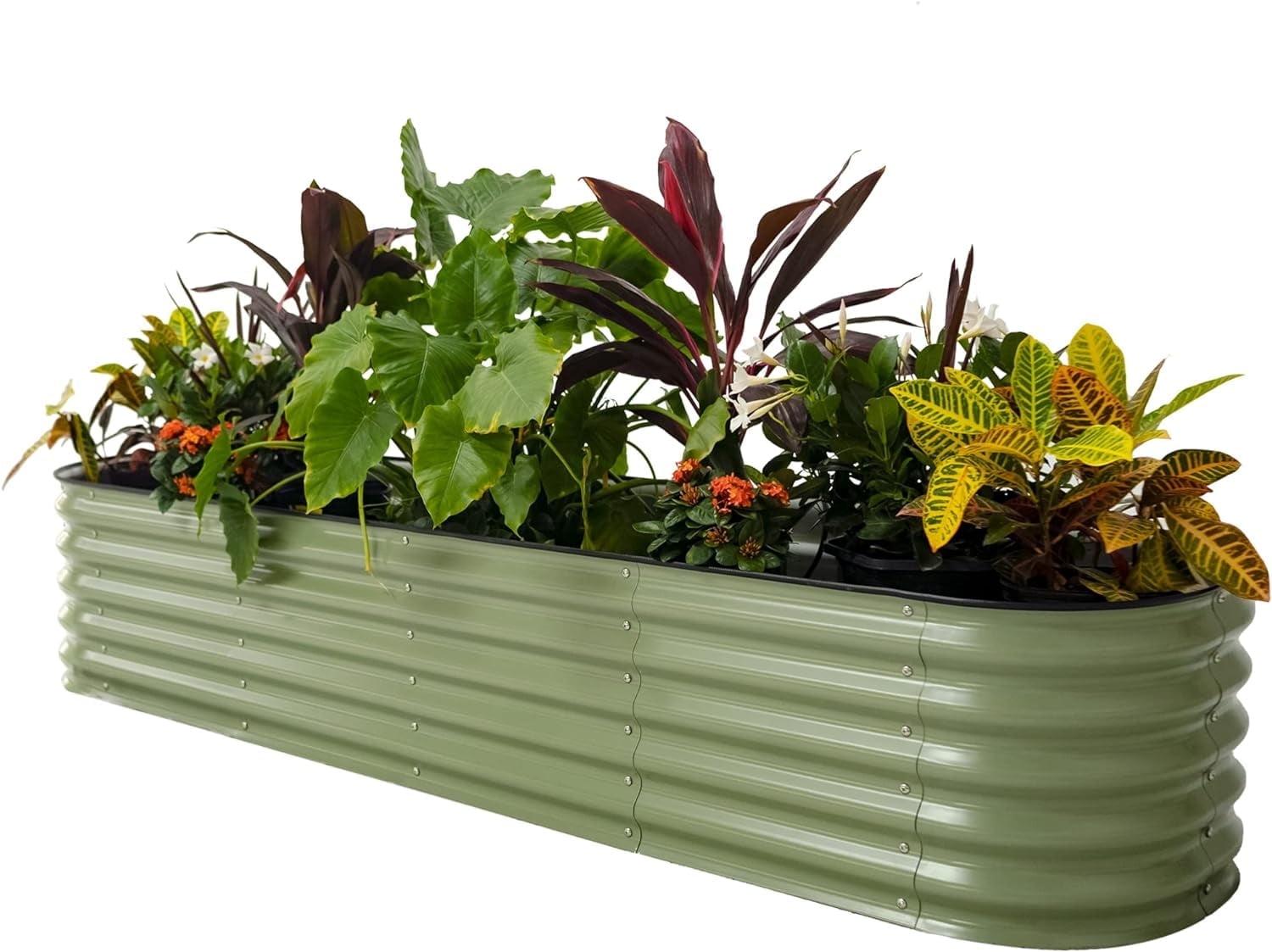 17" Tall 9 In 1 Modular Metal Outdoor Raised Garden Bed